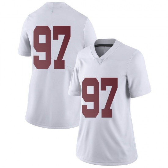 Alabama Crimson Tide Women's LT Ikner #97 No Name White NCAA Nike Authentic Stitched College Football Jersey AF16V45RD